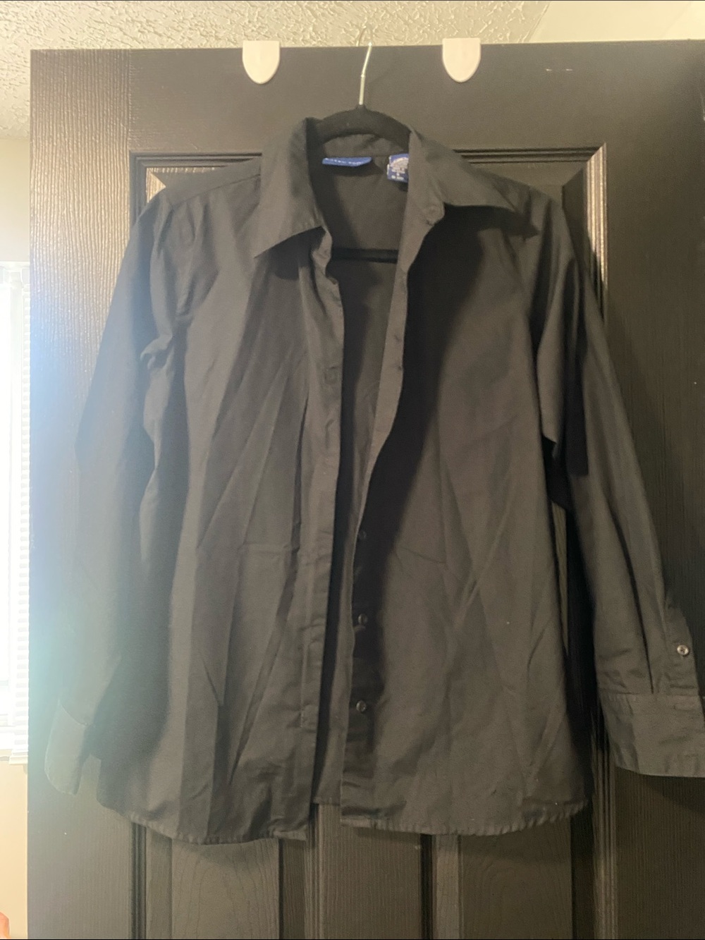 Karen Scott Womens Black Casual Button-Down Shirt